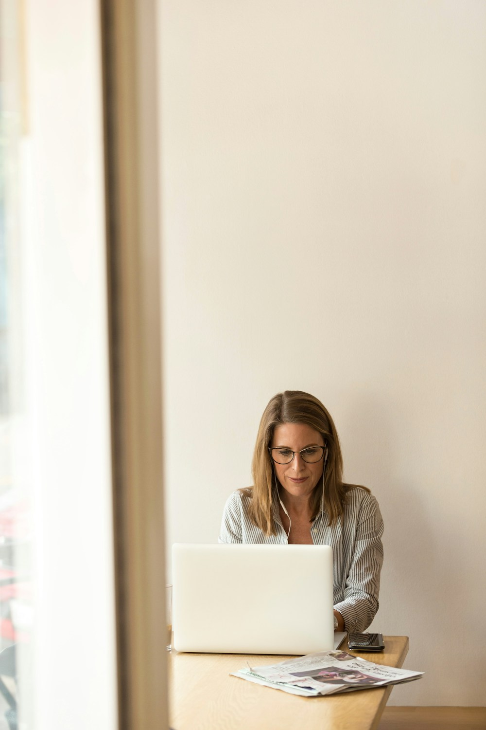 Finance professional working with focus