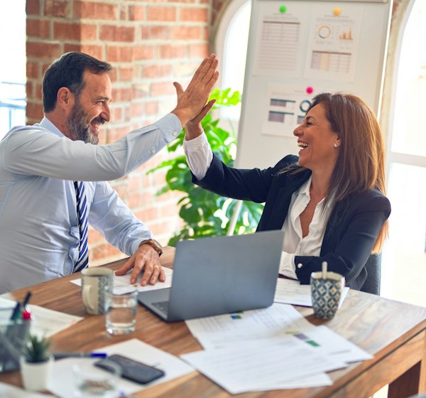 Business collaboration in professional setting