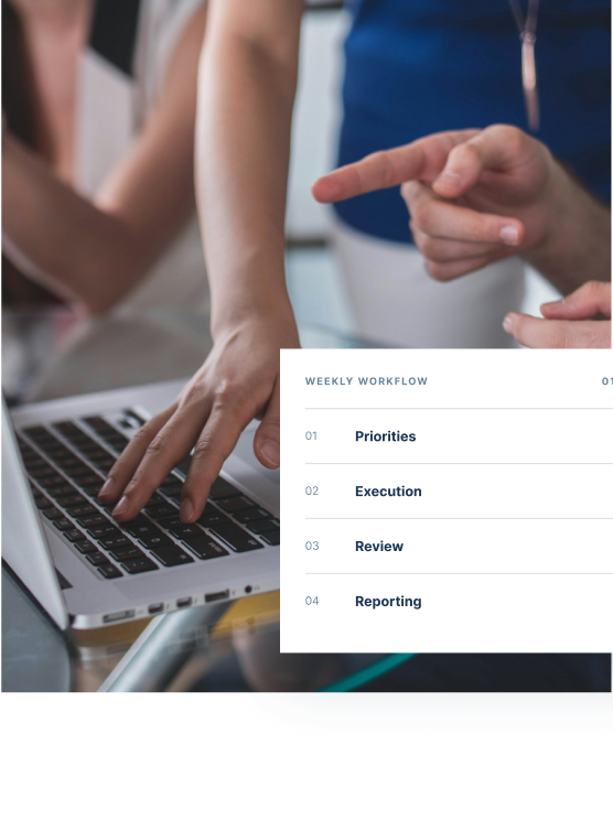 Marketing professional executing daily SEO workflow on laptop
